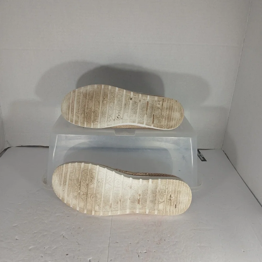 BOBS from Skechers Slip On Flats 6.5 Taupe Knit Espadrille Memory Foam 113245